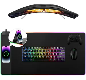 Drahtloses Laden Mobiltelefon 10W Cartoon RGB Rest Wrist Pad Gaming Mauspad Benutzer definierte ergonomische Mauspad-Unterstützung für Office Hom