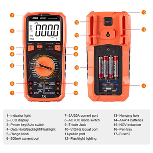 มัลติมิเตอร์แบบดิจิตอล VICTOR 980+ รุ่น Manual Range  19999 ค่าการวัด 20A 2mF  เครื่องทดสอบแรงดัน กระแสไฟฟ้า ความจุ และความถี่ - Product Image 3