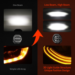 Đèn <span class=keywords><strong>LED</strong></span> làm việc ngoài trời 9 inch, siêu sáng, lắp cản xe tải, đèn phụ trợ lái xe cho xe tải, SUV, có đèn chạy ban ngày trắng hổ phách - Product Image 5