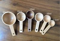 Cuillère doseuse à café de 5 ml, 10 ml, 15 ml, 20 ml et 30 ml, cuillères à poudre, mini cuillère en bambou écologique