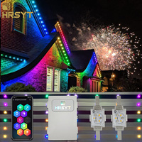 HRSYT Décoration de fête de Noël Mur extérieur de la maison Lumières de point de pixel RVB Lumières de Noël permanentes extérieures