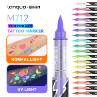 Ensemble de marqueurs d'art pour tatouages temporaires fluorescents UV, sans danger pour la peau, en PET, peinture corporelle néon luminescente, lavable, pour festivals, fêtes, cosplay