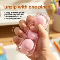 Jouet Squishy Tangyuan au Beurre Croustillant, Balle à Presser Remplie de Vaseline et Huile de Coco, Jouet de Décompression en Forme de Boule de Riz, Anti-Stress, Boîte Transparente