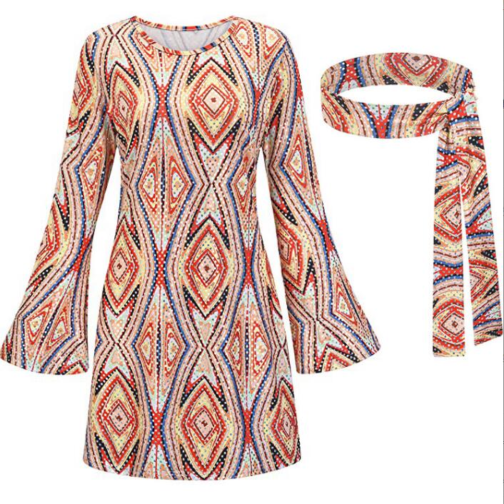 New Women Ladies Hippie 60s 70s Hippy Flower Fancy Dress Costume Flares  Adult Outfit Dress for Women Summer Dress| Alibaba.com