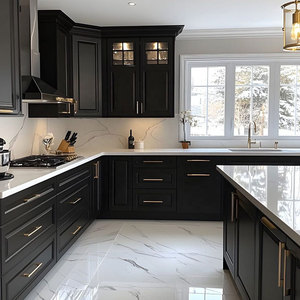 Gabinetes de Cocina Modulares de Diseño Moderno Personalizados de Alta Gama con <span class=keywords><strong>Isla</strong></span> <span class=keywords><strong>Negra</strong></span> - Product Image 6
