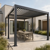 Pergola motorisée en aluminium pour jardin, imperméable, à lames orientables, 3x4, 4x4, 4x6m