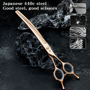 Forbici Professionali per Toelettatura Animali con Bordo Curvo a Lisca di Pesce 7.5\", Strumento per Rifinitura Fine, Sfoltimento e Tosatura di Teddy e Pomerania - Product Image 4