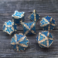Dungeons & Dragons Polyhedral Square Luxury 1-Piece Metal Zinc Alloy 7-Piece Skill Dice Set Eco-Friendly Board Games Gifts