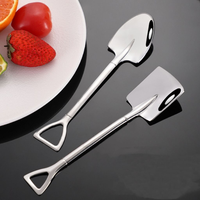 Cuillère en acier inoxydable en forme de pelle, cuillère à dessert originale pour pastèque, crème glacée, café, thé, ustensile de cuisine, bar, table