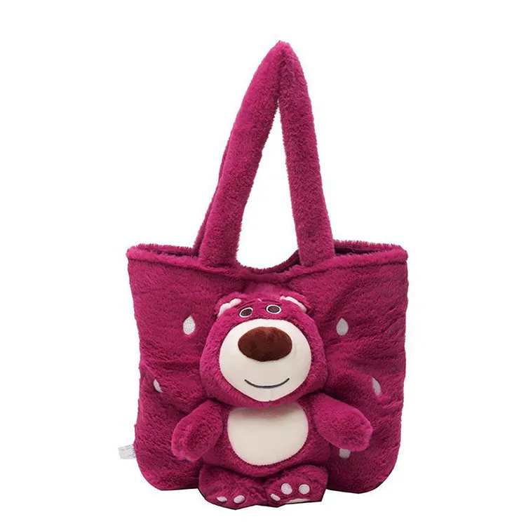 Competitive Price Wholesale Pink Color Backpack Soft Bear Plush Bag