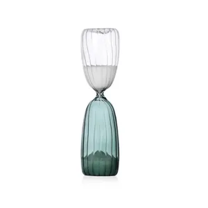 <b>Hourglass</b> Times Clear Dark Green 15 Min Sand <b>Timer</b> Decorative Desk Accessory - Product Image 1