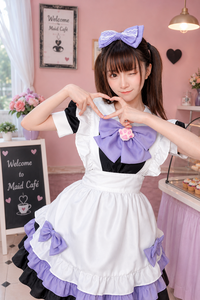 Costume de demoiselle d'honneur pour femmes, robe Lolita noire, blanche et violette, Costume de <span class=keywords><strong>Cosplay</strong></span> Anime, tenue de fête de carnaval d'halloween pour personnage Kawaii - Product Image 4