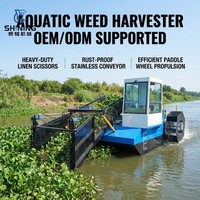 Récolteuse légère et compacte d'algues aquatiques, haute capacité, pour les opérations de nettoyage des algues flottantes dans les réservoirs et les lacs