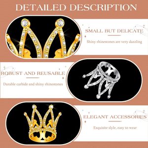 Pièces de décoration pour gâteaux, vente en gros pour fabricants : petites couronnes, cœurs, diadèmes, alliage incrusté de diamants, or et argent - Product Image 3