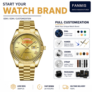 <span class=keywords><strong>Montre</strong></span>-<span class=keywords><strong>bracelet</strong></span> personnalisée avec logo, boîtier en alliage, lunette cannelée, <span class=keywords><strong>bracelet</strong></span> en acier inoxydable, affichage jour/date, chiffres romains, montres de luxe pour hommes - Product Image 1
