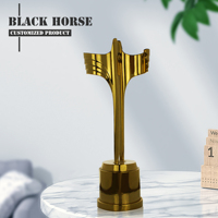 Trophée Souvenir d'Entreprise en Métal Doré Moulé Moderne pour Partenaires Commerciaux - Cadeaux d'Entreprise en Gros