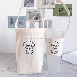 ที่กําหนดเองผู้ถือชาบับเบิ้ลแบบพกพาผ้าฉนวนถ้วยผ้าใบเครื่องดื่มC Arrier Bobaผู้ถือสําหรับนมชากาแฟพกถุง - Product Image 1