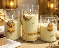 Bougie électronique LED en plastique en forme de tasse, motif lune dorée, lumière d'ambiance décorative, best-seller transfrontalier