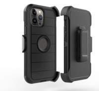 Étui robuste pour téléphones portables avec clip ceinture intégré pour iPhone 13 Pro Max 15 16 17 18, motif rayé, antidérapant et antichoc