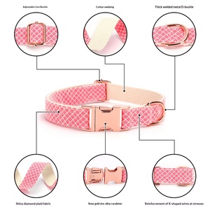 Collar de Perro Ajustable de Lujo con Placa de Identificación Personalizada, Patrón Sólido, Etiqueta de Identificación Desprendible, Hecho de Poliéster y Aleación - Product Image 6