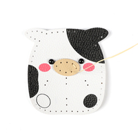 2023 vente chaude à la main artisanat Kit cadeaux jouets éducatifs bricolage KIT cuir couture Animal chat et poisson porte-clés