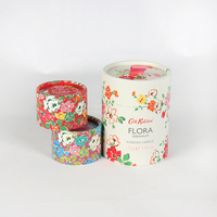 Boîte cadeau ronde de Noël personnalisée, emballage en papier rigide de luxe pour chocolats, bonbons, bougies avec ruban