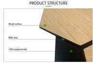 Placage mural insonorisé en fibre de polyester de couleur personnalisée MDF Panneau d'absorption acoustique hexagonal Plaques de panneau
