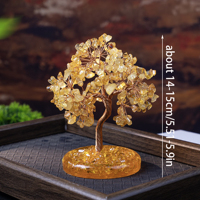 Arbre à Argent Décoratif en Cristal Naturel pour la Maison, Ornement de Bureau, Arbre de la Prospérité Coloré, Vente en Gros