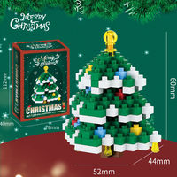 Ensemble de blocs de construction Micro Bricks, modèle de Père Noël mignon, puzzle de Noël, ornement de bureau, décoration de la maison, cadeau pour enfants