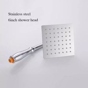 Ensemble de pomme de douche à main en acier inoxydable plaqué de 8 pouces avec un seul débit, pomme de douche à effet pluie, design moderne, garantie de 2 ans - Product Image 4