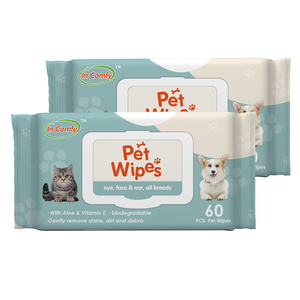 Lenços Higiênicos Biodegradáveis Personalizados <span class=keywords><strong>OEM</strong></span> Sem Álcool para Limpeza Corporal e de Patas de Animais de Estimação - Lenços para Cuidado de Cães - Product Image 3
