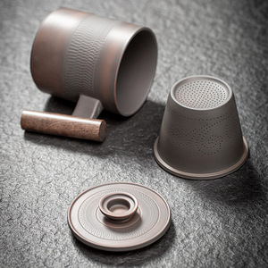 Mug filtrant en céramique fait main en poterie violette avec couvercle, style chinois, design rétro de luxe léger, <span class=keywords><strong>origine</strong></span> Jianshui, usage domestique - Product Image 2