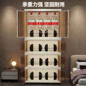 Armoire de rangement pliable moderne Haogle à double porte, armoire de rangement portable en plastique pliable avec roulettes - Product Image 5