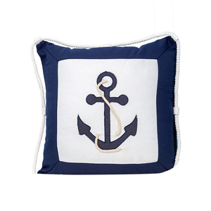 Nautical Anchor And Compass Throw Pillow Cotton Linen Square Washable Decorative Cushion For <b>Sofa</b> Bay Window <b>Kids</b> Room - Product Image 4