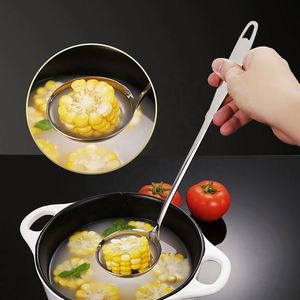 Cucharas ranuradas de acero inoxidable 304 premium con LOGO grabado personalizado, gran capacidad de cuenco, mango largo, aptas para lavavajillas, resistentes para sopa - Product Image 4