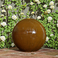 Boule d'intérieur en acier Corten Fontaine Jardin Cascade Caractéristique Boule d'eau artificielle extérieure Matériau métallique