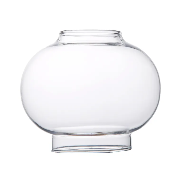 Handgemaakte Unieke Lantaarn Vormige Glazen Olie Lamp Cover Clear Borosilicaatglas Lampenkap Schoorstenen