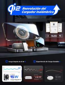 LISEN Chargeur sans fil rapide 15W amélioré, station de charge magnétique 3-en-1, support de <span class=keywords><strong>téléphone</strong></span> pliable pour iPhone 17 16 15 Pro Max - Product Image 5