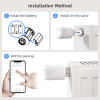 Valve thermostatique intelligente WiFi Zigbee LangYeao, alimentée par batterie, compatible avec Alexa Google Home, programmable