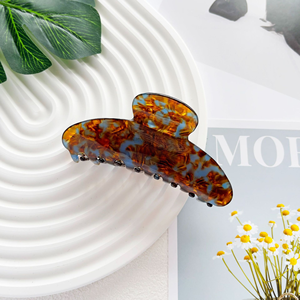 Pinces à cheveux en acétate de cellulose Écaille de tortue en marbre Jumbo de 10cm <span class=keywords><strong>extra</strong></span> large personnalisées pour femmes cheveux longs - Product Image 5