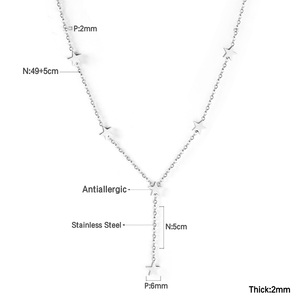 Venta al por mayor encanto joyería 18K PVD chapado en oro minimalismo cadena larga forma de estrella collar con colgante de acero inoxidable para las mujeres - Product Image 5
