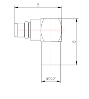 Connecteur MMCX mâle à angle droit pour câble RG405 50 Ohm plaqué or, terminaison micro RF