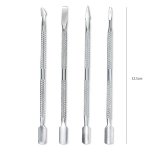 Juego de 4 Herramientas de Manicura de Acero Inoxidable de Doble Cara para Empujar Cutículas, Limpiar Uñas y Remover Esmalte en Gel - Product Image 4