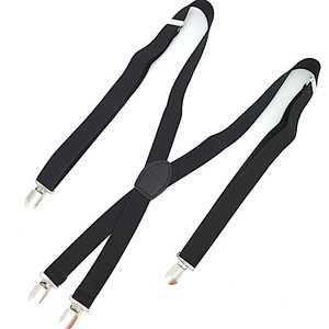Adjustable Elastic 2.5cm Solid Color Men's <strong>Belt</strong> and Unisex X-Back Braces Customized Black Polyester <strong>Suspenders</strong> <strong>for</strong> Men <strong>Women</strong> - Product Image 5