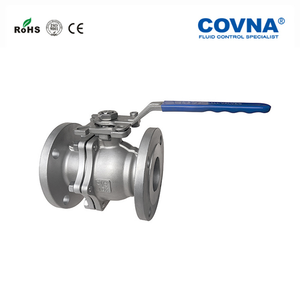 COVNA Válvula de bola manual industrial de acero inoxidable de 1 pulgada, de 2 piezas, de paso completo, con brida - Product Image 3