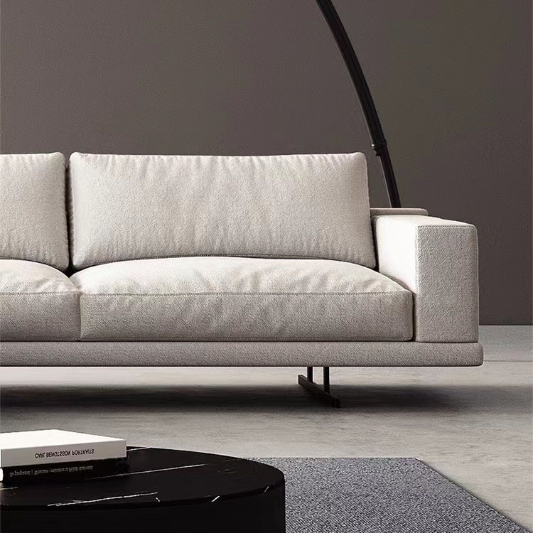 Luxury sectional lounge home furniture couches metal base woven fabric living room sofas