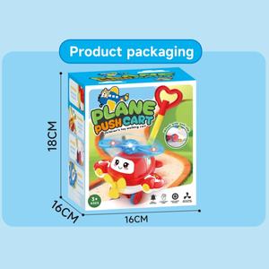 لعبة دفع للأطفال على شكل طائرة كرتونية مع أضواء وأصوات، لعبة مشي ودفع للأطفال الصغار مع مروحة دوارة - Product Image 5