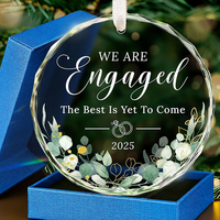 Pendentif de mariage décoration 80mm verre clair rond arbre de noël suspendus ornements personnalisés