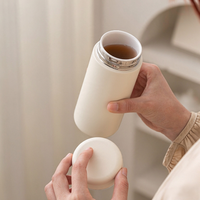 Botol Vakum Keramik Portabel 220ml Termos Mini Terisolasi Untuk Teh Kopi Anti Bocor Botol Air Saku