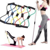 TPE 8 Word Fitness Yoga goma resistencia bandas de goma Fitness banda elástica Fitness equipo expansor entrenamiento gimnasio ejercicio tren
